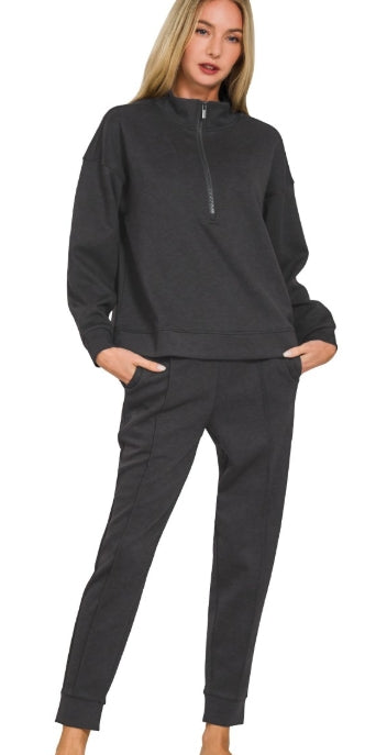 Quarter-Zip Luxe lounge set, view 1