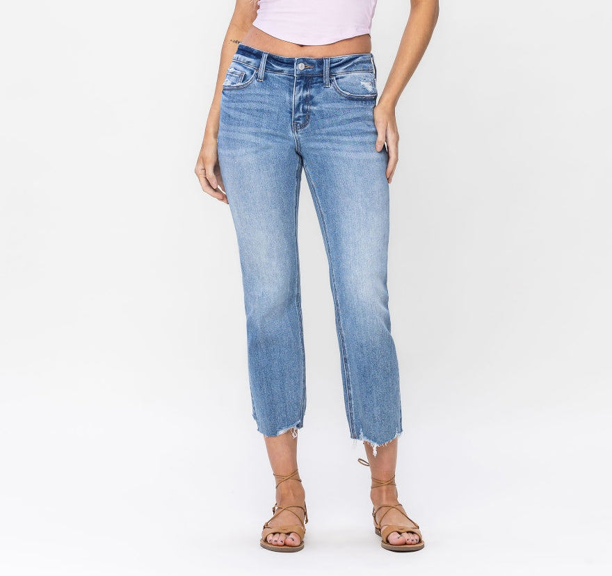 Lovervet Daphne mid rise cropped jeans, front view