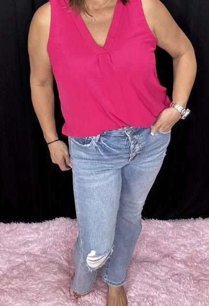 Risen What A Feeling button down crop flare jeans, front view
