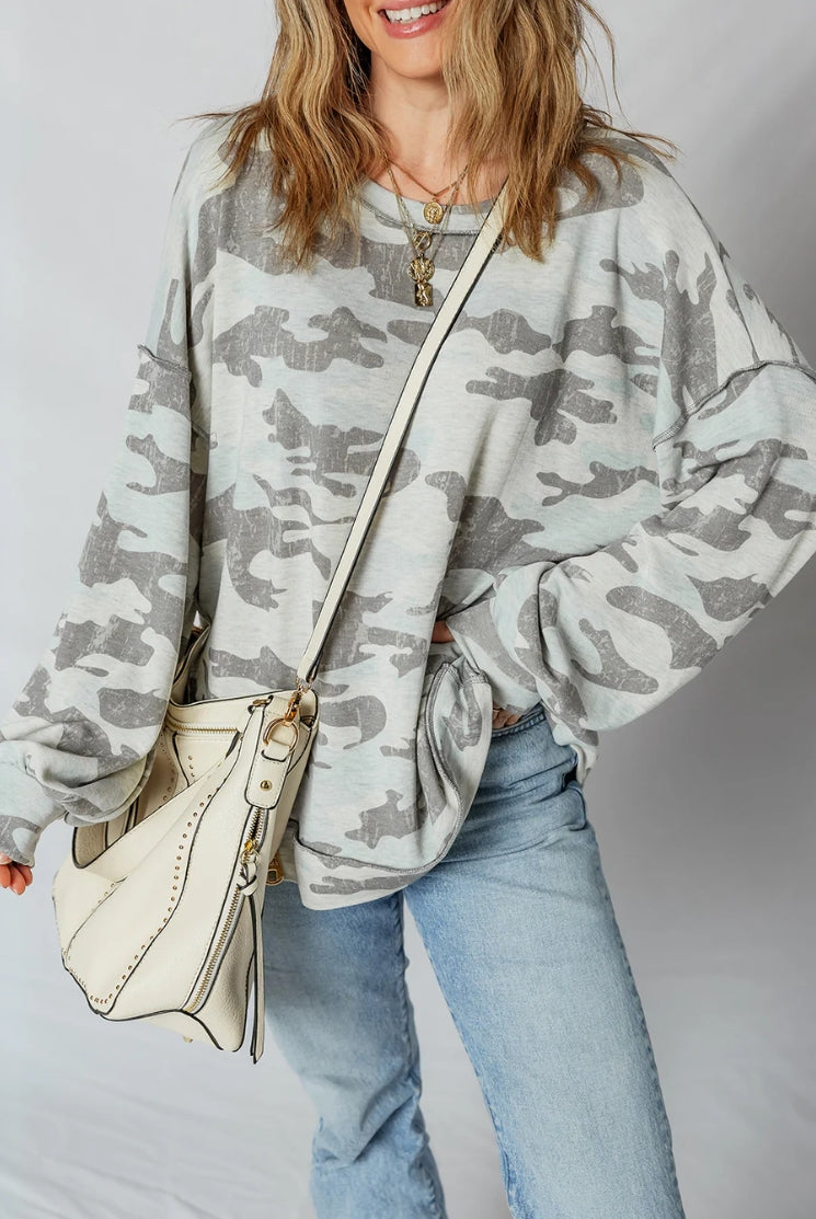 Camo Crush tunic sweatshirt, view 1