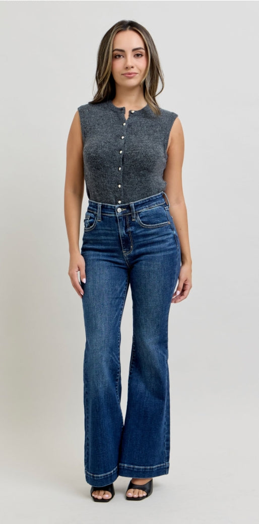 Judy Blue Everyday Elevated petite trouser flare jeans, view 1
